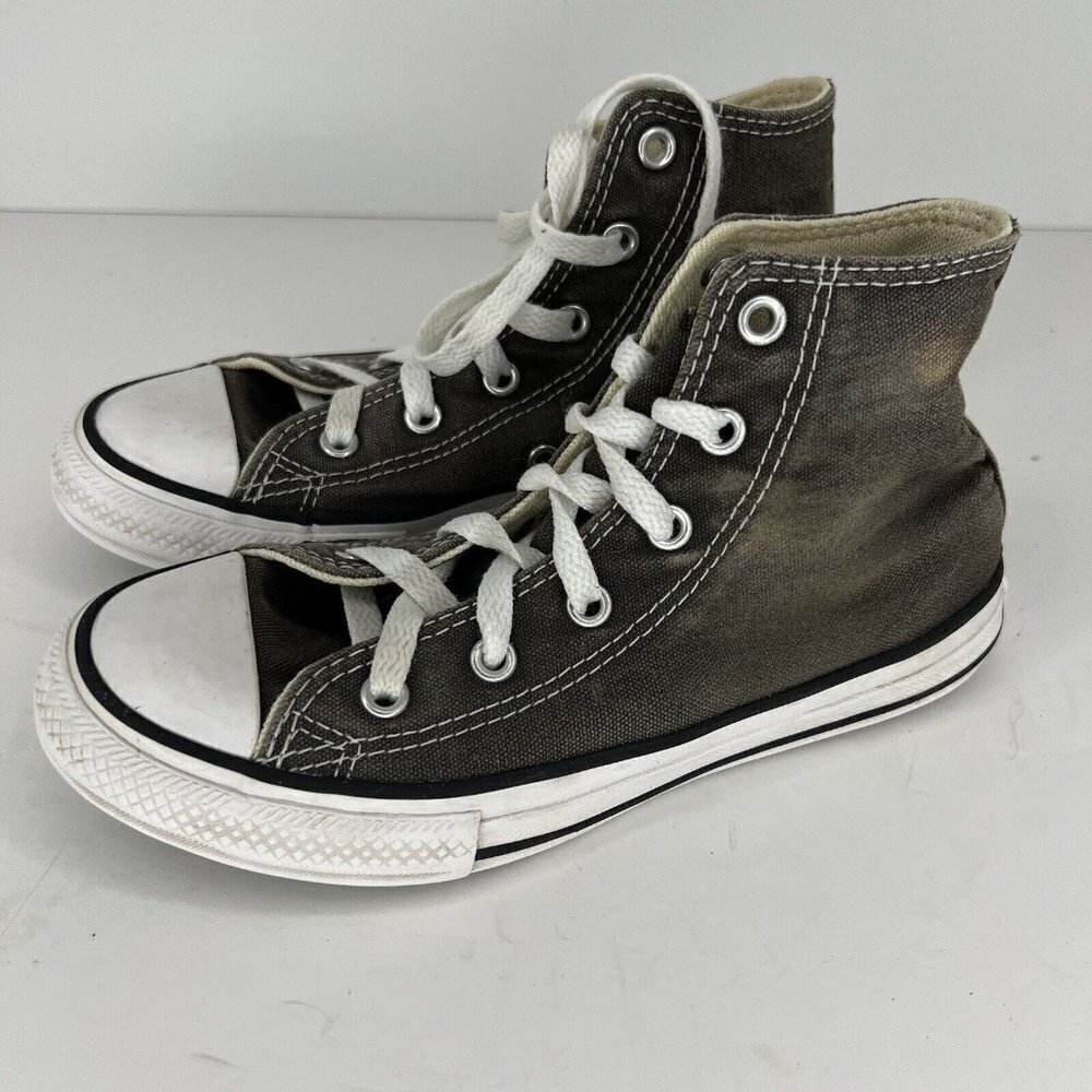 Converse All Star Retro High-Top Sneakers Youth Size 1 Gray White Basketball